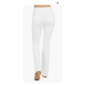 Spanx Jeans Womens Sz M White Flare High Rise Slim Pull On Stretch 20349R